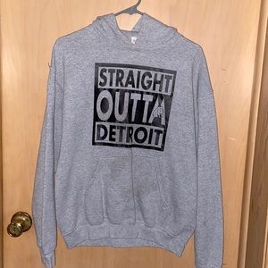 STRAIGHT OUTTA DETROIT- HOODED SWEATSHIRT SIZE MEDIUM
